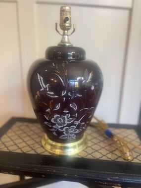 Vintage Chinoiserie ginger Jar Lamp no shade